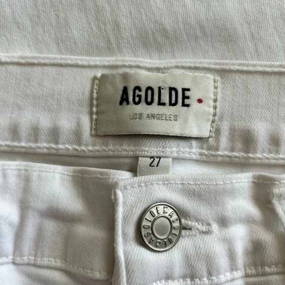 Agolde Sophie Mid Rise Ankle White Skinny Jeans In Phantom Size 27 - Picture 8 of 11
